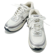 Load image into Gallery viewer, CHANEL Sneakers White/Silver G39792 Leather Fabric Size 36
