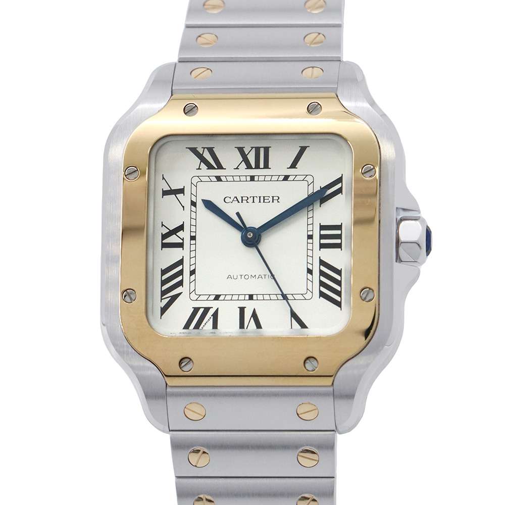 CARTIER Santos de Cartier watch W35.1mm Stainless Steel K18YG Opaline Dial W2SA0016