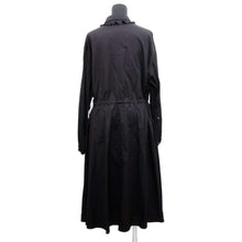 Load image into Gallery viewer, HERMES Ruffled Collar Zip-Up Dress Size 40 Black Cotton100%
