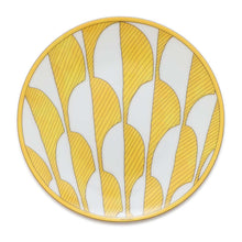 Load image into Gallery viewer, HERMES Soleil de HERMES bread plate pair set Yellow/White Porcelain Size 5.5&quot;
