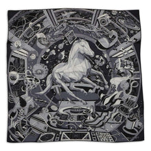 Load image into Gallery viewer, HERMES Carré H 100 &quot;Fauve of Dreams&quot; Anthracite/ Black /Gray Cashmere100%
