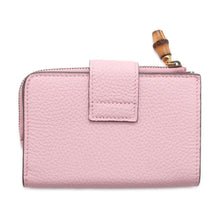 将图像加载到图库查看器中，GUCCI Double G Medium Wallet with Bamboo Pink 739498 Leather
