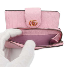 将图像加载到图库查看器中，GUCCI Double G Medium Wallet with Bamboo Pink739498 Leather
