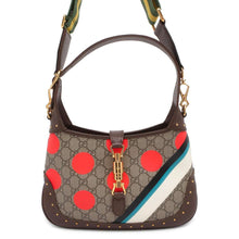 将图像加载到图库查看器中，GUCCI Jackie1961 Geometric Print Small Shoulder Bag Beige/Dark Brown/Multicolor 678843 PVC Leather Size Small
