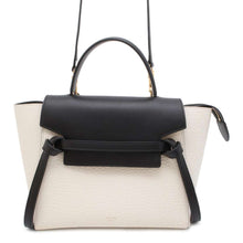 Load image into Gallery viewer, CELINE Belt Bag 2WAY Shoulder Bag White/Black 180153 Leather Size micro
