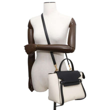 Load image into Gallery viewer, CELINE Belt Bag 2WAY Shoulder Bag White/Black 180153 Leather Size micro
