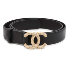 Load image into Gallery viewer, CHANEL CC Logo Belt Size 85 Black Leather
