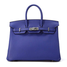 将图像加载到图库查看器中，HERMES Birkin Blue Electric Togo Leather Size 25
