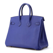 将图像加载到图库查看器中，HERMES Birkin Blue Electric Togo Leather Size 25
