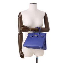 将图像加载到图库查看器中，HERMES Birkin Blue Electric Togo Leather Size 25
