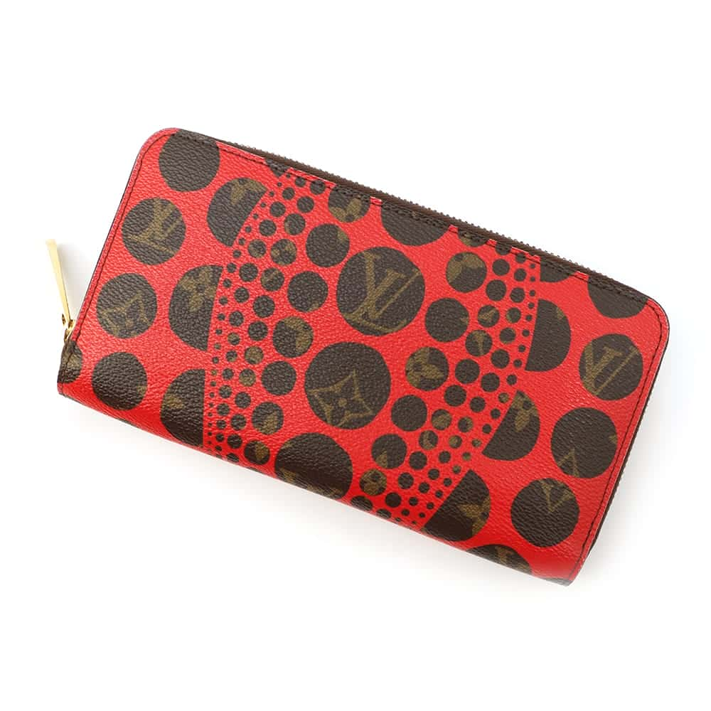 LOUIS VUITTON Zippy Wallet Red/BrownM60450 Monogram・Pumpkin Dot/Yayoi Kusama Collaboration