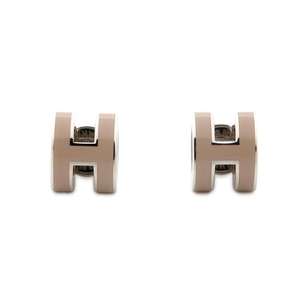 HERMES Pop Ash Earrings Size Mini Marong rasse Metal Lacquer