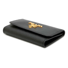 将图像加载到图库查看器中，PRADA Saffiano Leather 6 row Key Case Black 1PG222 Leather
