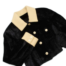 将图像加载到图库查看器中，CHANEL Velvet Tweed Jacket Size 38 Black/BeigeP73311 Rayon80% Silk 18% Polyester2%
