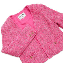 将图像加载到图库查看器中，CHANEL Tweed Jacket Size 36 PinkP70041 Cotton81% Acryl13% Polyester3% Polyamide3%
