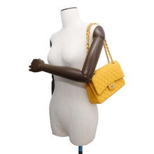 Load image into Gallery viewer, CHANEL Matelasse W Flap W Chain Shoulder Yellow A01112 Caviar Leather Size 25
