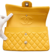 Load image into Gallery viewer, CHANEL Matelasse W Flap W Chain Shoulder Yellow A01112 Caviar Leather Size 25
