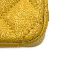 Load image into Gallery viewer, CHANEL Matelasse W Flap W Chain Shoulder Yellow A01112 Caviar Leather Size 25
