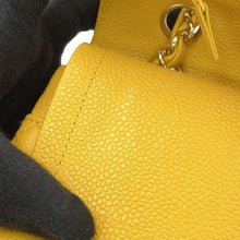 Load image into Gallery viewer, CHANEL Matelasse W Flap W Chain Shoulder Yellow A01112 Caviar Leather Size 25
