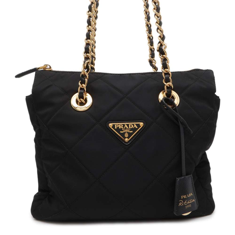 PRADA Re-Edition 1995 ChainSmallTote Bag Black 1BG468 Nylon