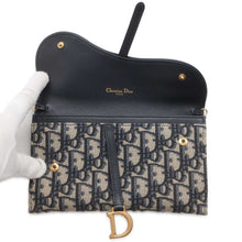 Load image into Gallery viewer, Dior Oblique saddle Chain wallet Navy S5614CTZQ_M928 Jacquard/Leather
