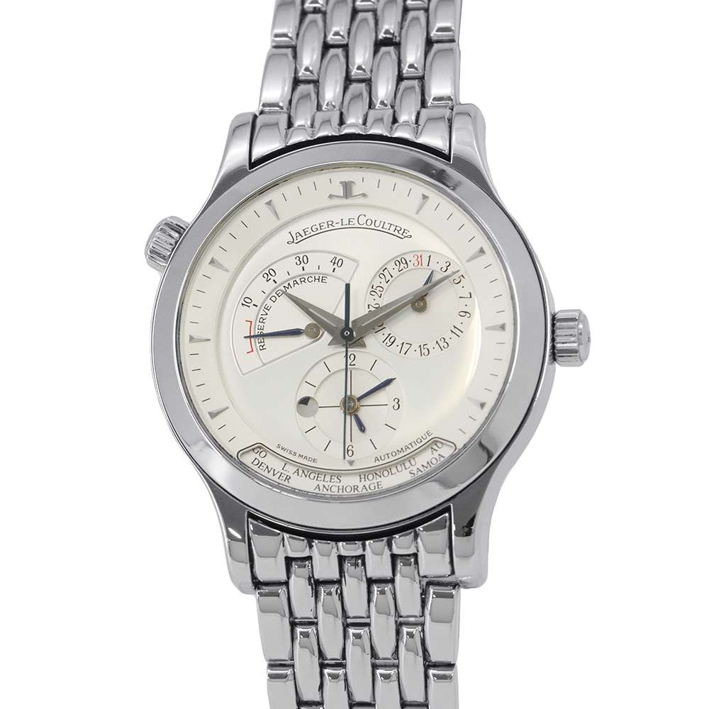 JAEGER-LE COULTRE Master geography W38.1mm Stainless Steel Silver Dial Q1428120