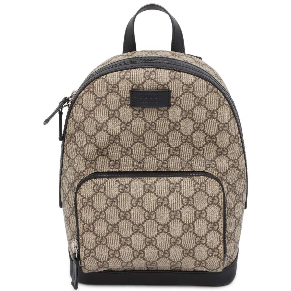 GUCCI GG Supreme Backpack Beige/Black 429020 PVC Leather