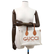 Load image into Gallery viewer, GUCCI GUCCI Print Tote Bag Beige/Light Brown 772144 Canvas Leather Size Mini
