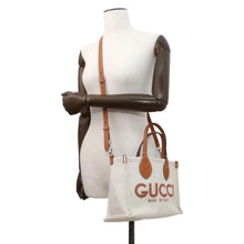 Load image into Gallery viewer, GUCCI GUCCI Print Tote Bag Beige/Light Brown 772144 Canvas Leather Size Mini
