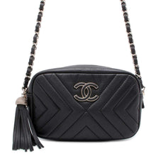 Load image into Gallery viewer, CHANEL Chevron ChainShoulder Bag Black A57617 Leather
