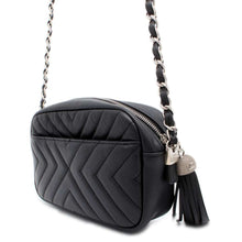 Load image into Gallery viewer, CHANEL Chevron ChainShoulder Bag Black A57617 Leather
