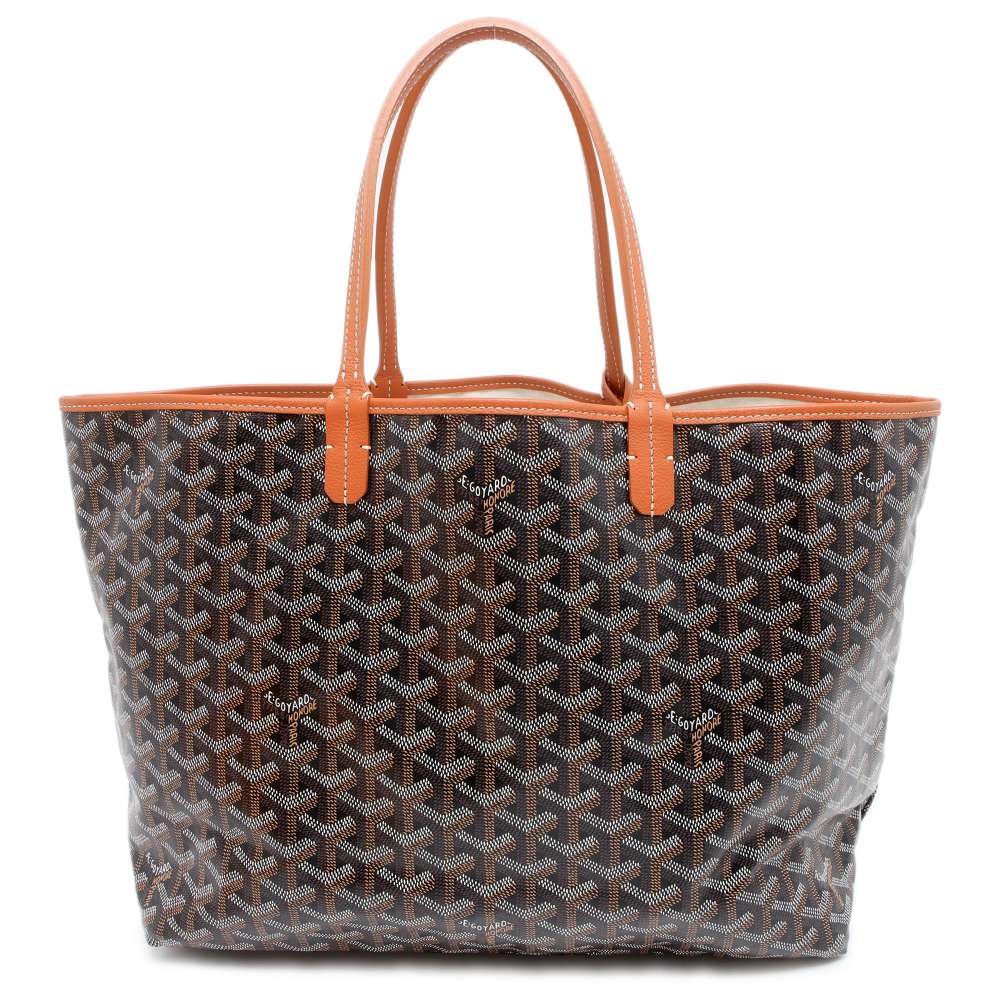 GOYARD Saint Louis Black/Brown PVC Coated Canvas Leather Size PM