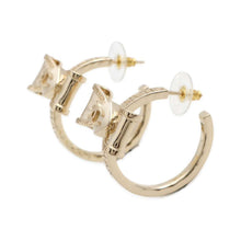 Load image into Gallery viewer, CHANEL Ribbon Hoop Earrings Champagne Gold Metal
