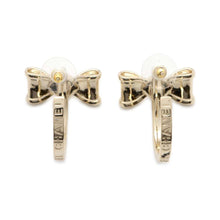 Load image into Gallery viewer, CHANEL Ribbon Hoop Earrings Champagne Gold Metal
