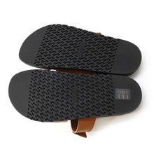 Load image into Gallery viewer, HERMES Shipley Sandals Black/Natural Leather Rubber Size 42
