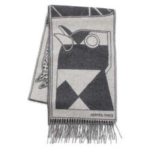 将图像加载到图库查看器中，HERMES Scarf 【Camail・Jacquard】 Gris Claire Chine/Flannel Cashmere100%
