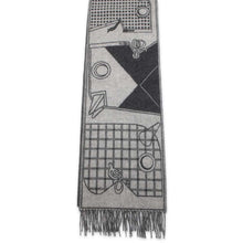 将图像加载到图库查看器中，HERMES Scarf 【Camail・Jacquard】 Gris Claire Chine/Flannel Cashmere100%
