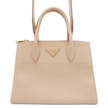 Load image into Gallery viewer, PRADA Paradigm 2WAY Handbag Beige 1BA103 Leather
