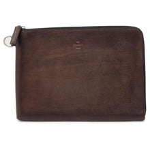 将图像加载到图库查看器中，Berluti Clutch Bag Brown Leather
