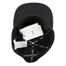 将图像加载到图库查看器中，CELINE Sequins logo cap Size L Black2AUW9641M Cotton98% Polyurethane2%
