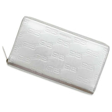 Load image into Gallery viewer, BALENCIAGA Embossed Monogram Continental Zip Wallet Silver 717787 Leather
