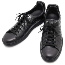 将图像加载到图库查看器中，LOUIS VUITTON Front Row Line Sneakers Noir Croco embossed leather Size 8
