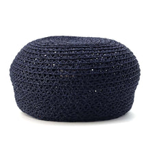 Load image into Gallery viewer, HERMES Cap Garate Serie Button Size 57 Navy Raffia
