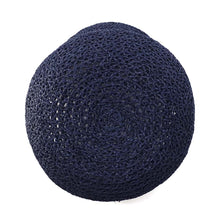 Load image into Gallery viewer, HERMES Cap Garate Serie Button Size 57 Navy Raffia
