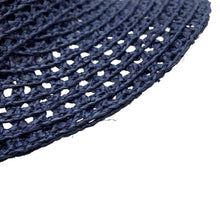 Load image into Gallery viewer, HERMES Cap Garate Serie Button Size 57 Navy Raffia
