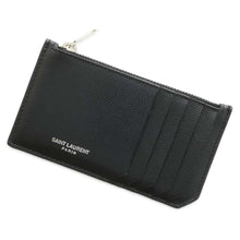 将图像加载到图库查看器中，SAINT LAURENT PARIS 5 Fragment Coin Purse Black 458589 Leather
