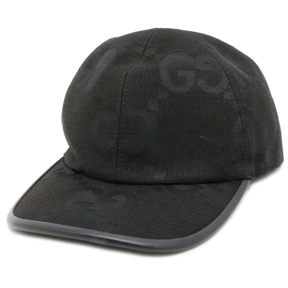 GUCCI Jumbo GG Baseball Cap Size XL Black 727562 Cotton70% Polyester30%