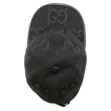 将图像加载到图库查看器中，GUCCI Jumbo GG Baseball Cap Size XL Black 727562 Cotton70% Polyester30%
