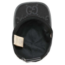 将图像加载到图库查看器中，GUCCI Jumbo GG Baseball Cap Size XL Black 727562 Cotton70% Polyester30%
