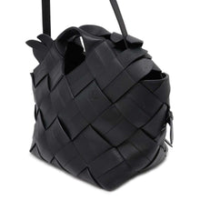 将图像加载到图库查看器中，LOEWE Woven 2way Handbag Black Leather
